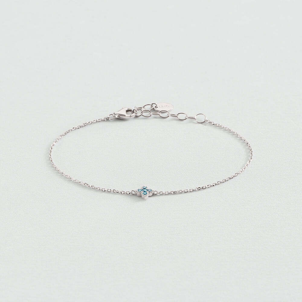 Link bracelet BELOVED - Silver / Blue green - Bracelets  | Agatha