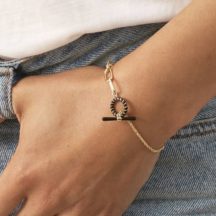 Link bracelet SESHA - Black / Gold - All bracelets  | Agatha