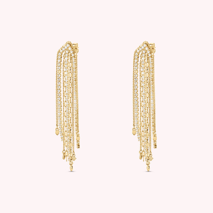 Long earrings ISIS - Crystal / Gold - All earings  | Agatha
