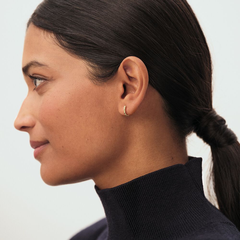 Hoop piercing TRESSEE - Golden - Genuine silver  | Agatha