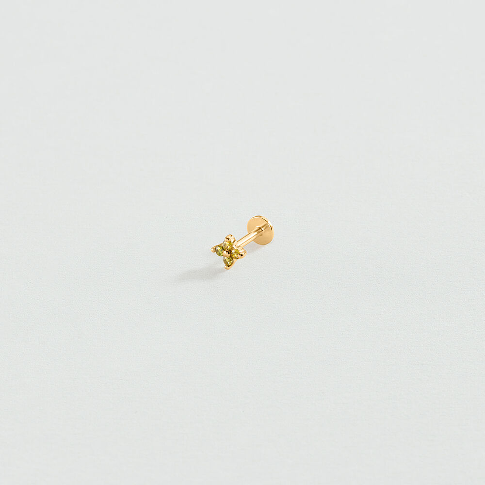 Piercing stud FLOWER MIX & MATCH - Green / Golden - Piercings  | Agatha