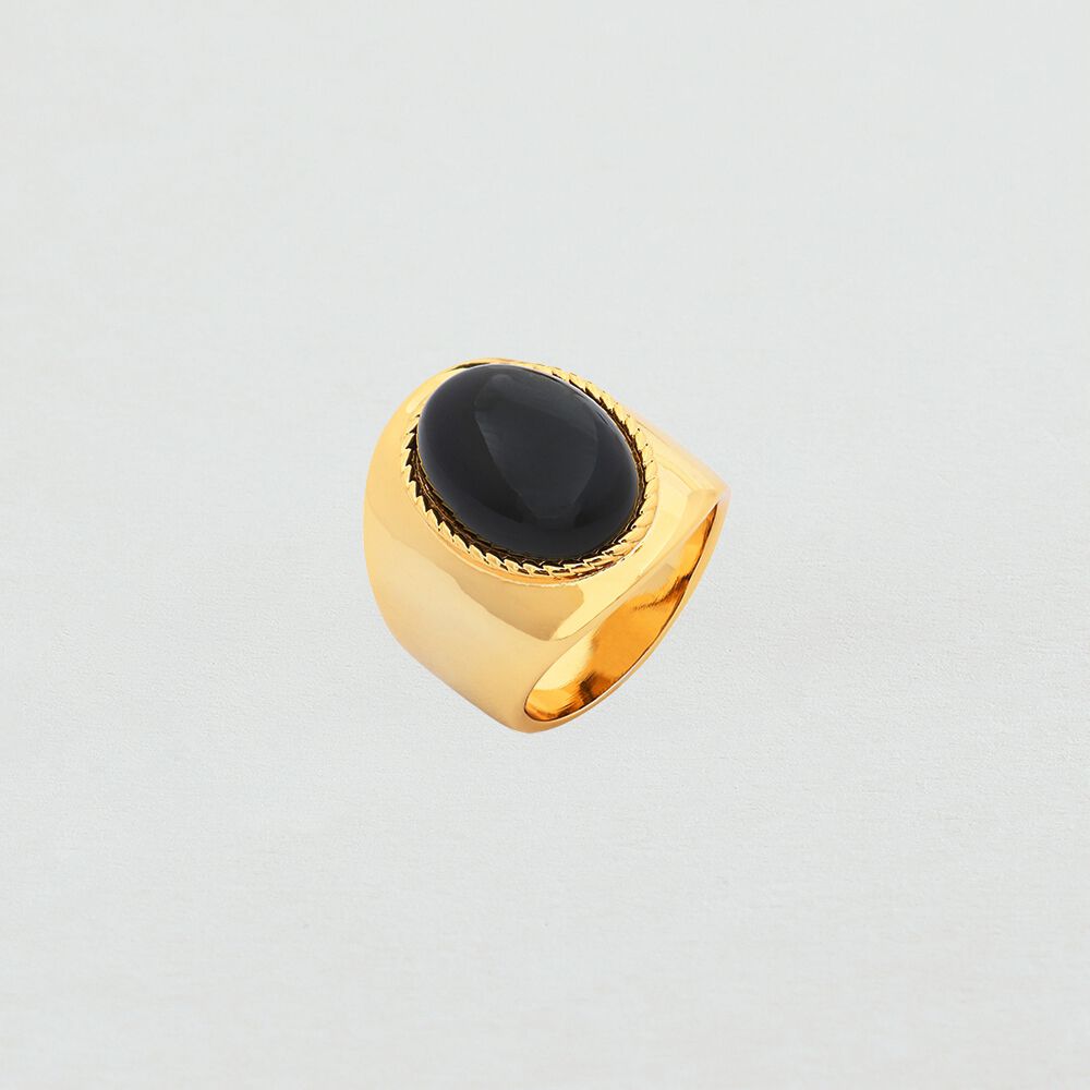 Large ring ALOHA - Onyx - Outlet  | Agatha