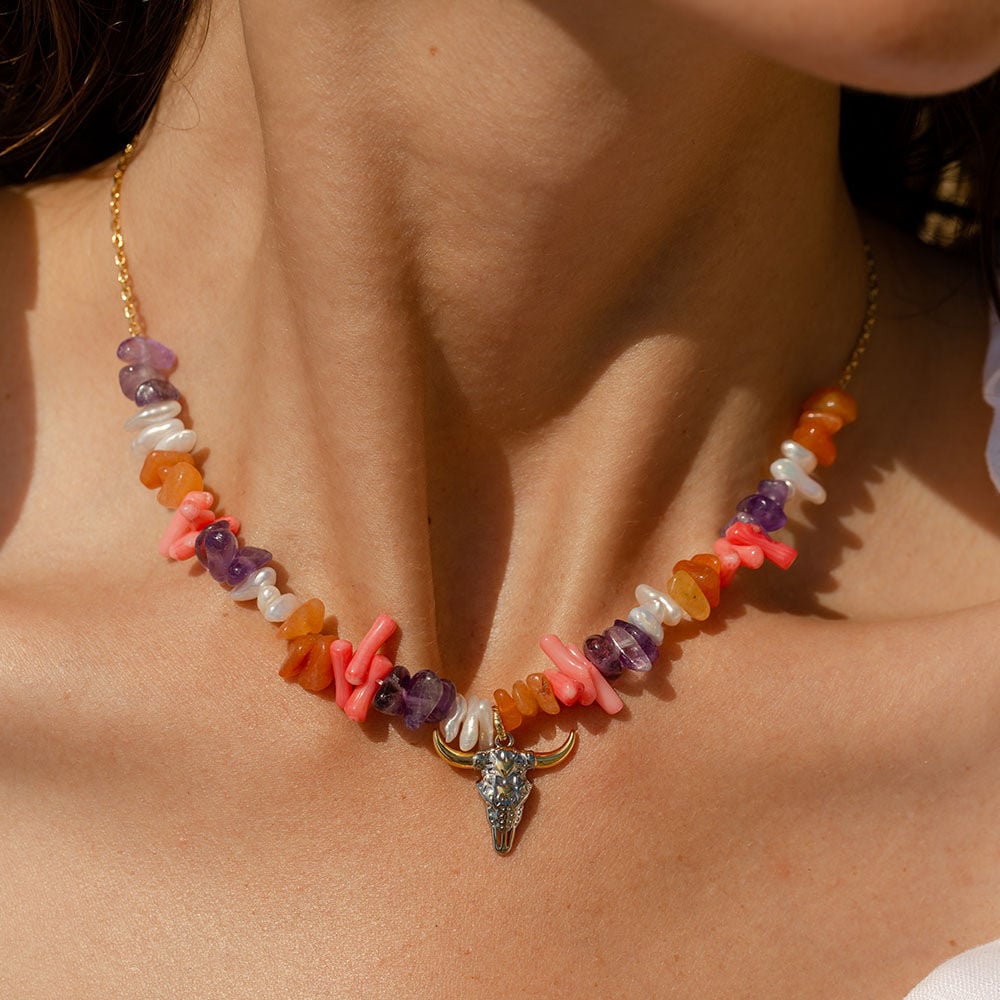 Choker necklace RODEO - Multicolor / Gold - Outlet  | Agatha