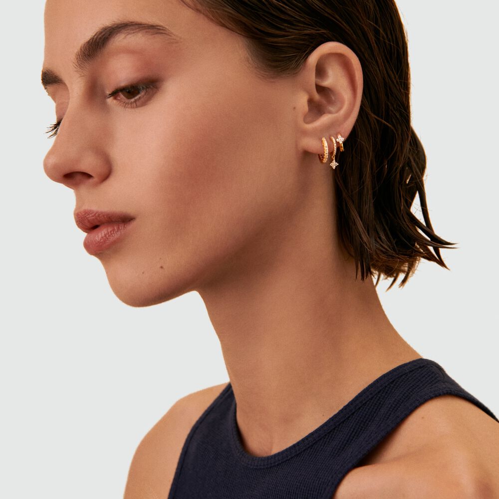 Hoop piercing MIX& MATCH - Crystal / Golden - Earrings  | Agatha