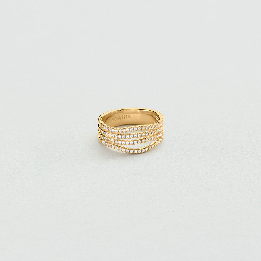Thin ring DAUPHINE - Crystal / Golden - Rings  | Agatha