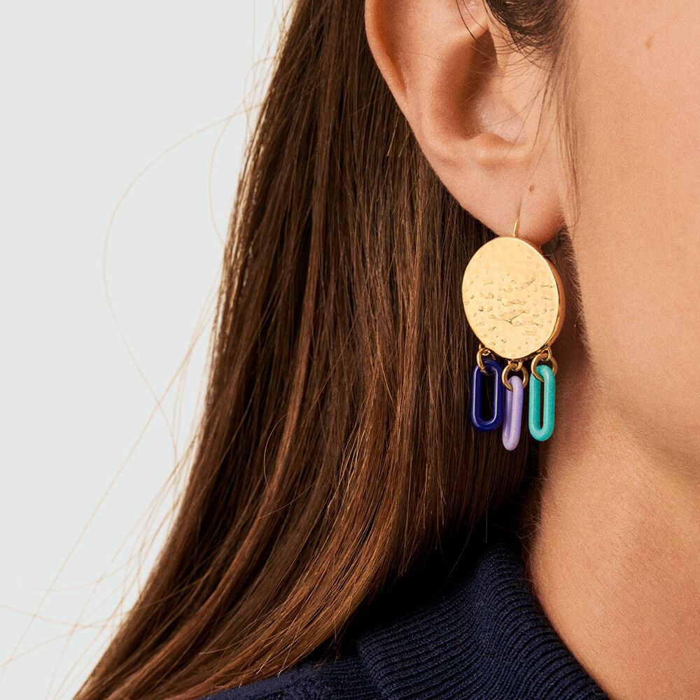 Long earrings YEYE - Multicolor / Gold - Outlet  | Agatha