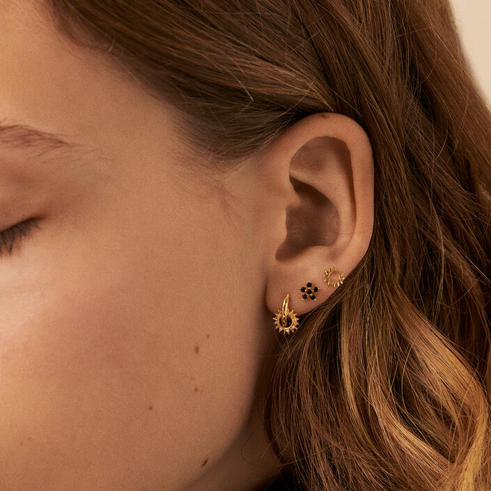 Hoop piercing SUNSHINE - Crystal / Golden - All jewellery  | Agatha