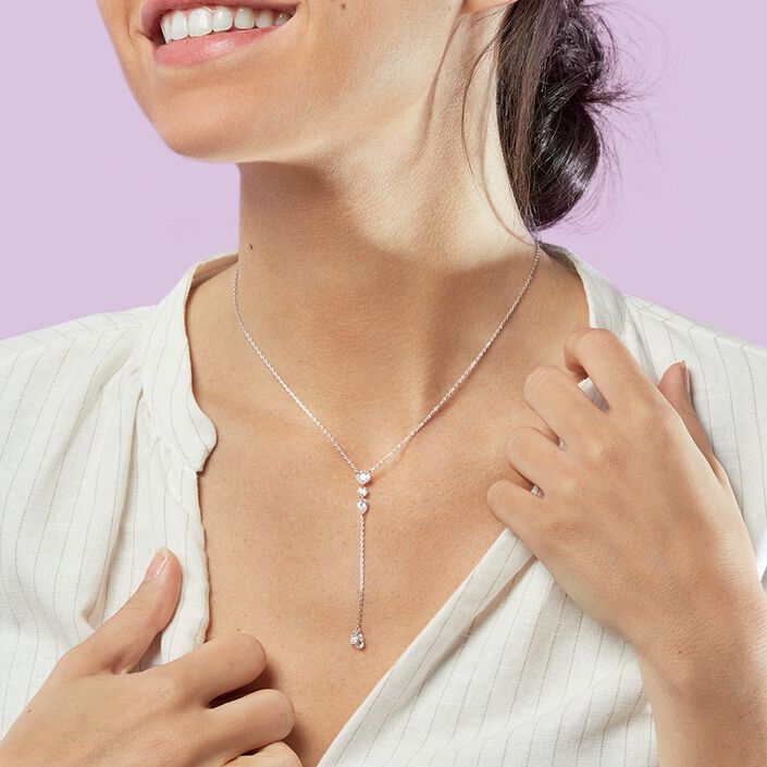 Mid-length necklace PETILLE - Crystal / Silver - All jewellery  | Agatha