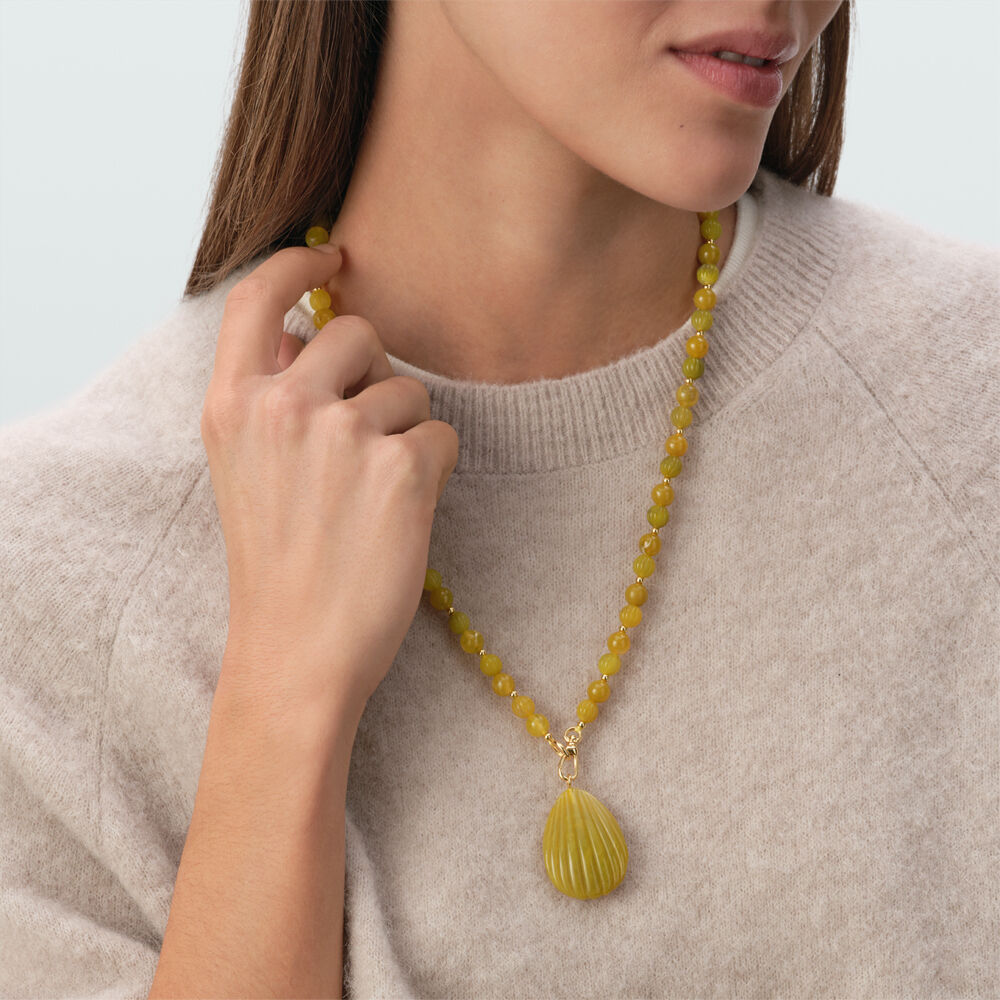 Long necklace MADELEINE - Khaki / Gold - Long necklace  | Agatha
