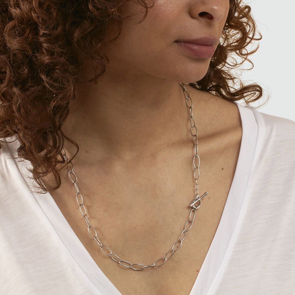 Long necklace CHAIN - Silver - Jewellery  | Agatha