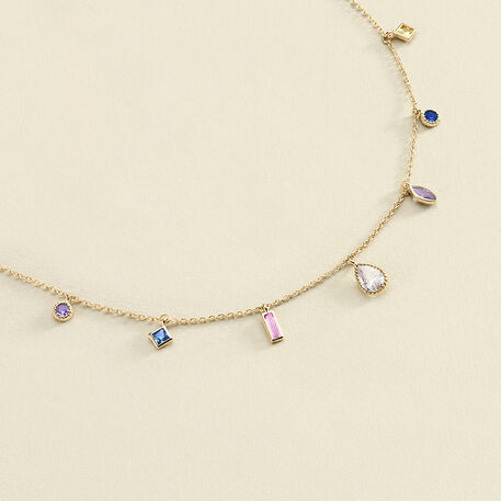 Choker necklace RAINBOW - Multicolor / Gold - All jewellery  | Agatha