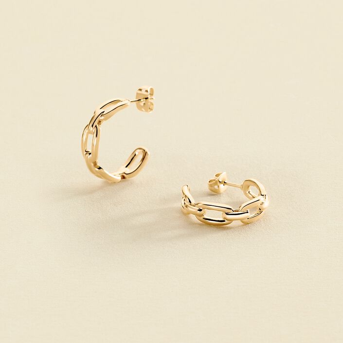 Hoops CHAIN - Golden - All earings  | Agatha