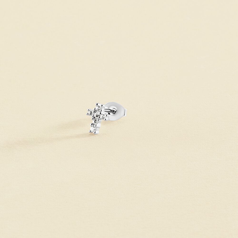 Piercing stud CRUZ BRILLANTE - Crystal / Silver - All jewellery  | Agatha