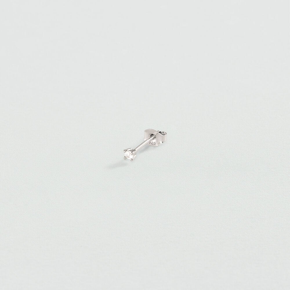 Single stud earring EAR4MINI - Crystal / Silver - Earrings  | Agatha