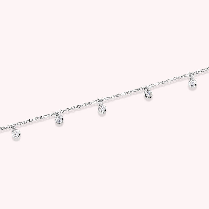 Back necklace WEDDY - Crystal / Silver - All jewellery  | Agatha