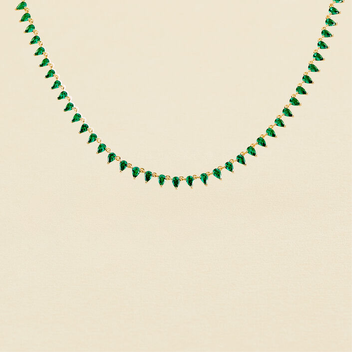 Choker necklace OLIMPIA - Green / Gold - All jewellery  | Agatha