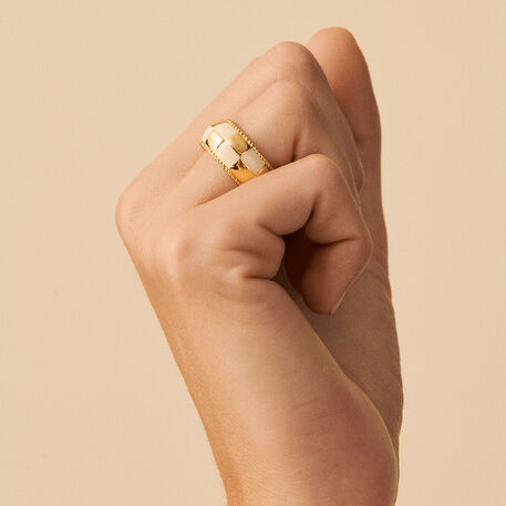 Large ring BRIGITTE - Ivory / Gold - All jewellery  | Agatha