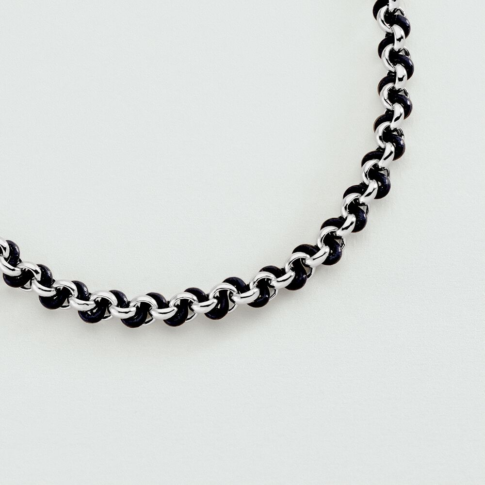 Mid-length necklace TWIGGY - Silver / Dark Blue - Mid-length necklace  | Agatha