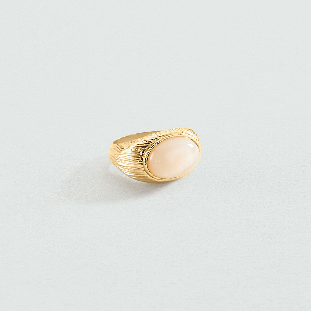 Large ring PETRA - Nacre / Gold - Jewellery  | Agatha
