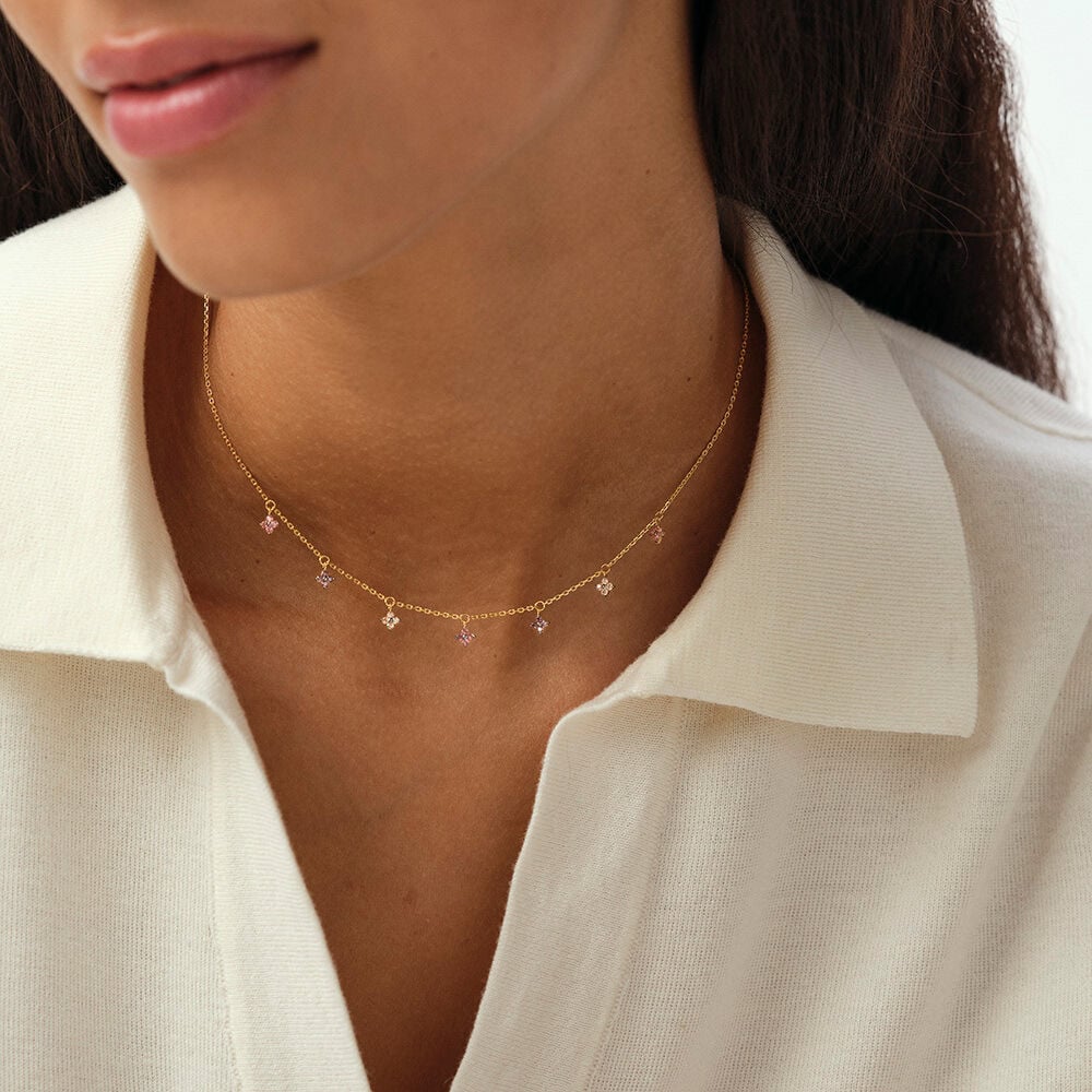 Choker necklace BELOVED - Pink / Gold - Choker necklace  | Agatha