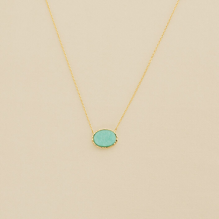 Mid-length necklace ATMA - Amazonite/ yellow - All jewellery  | Agatha