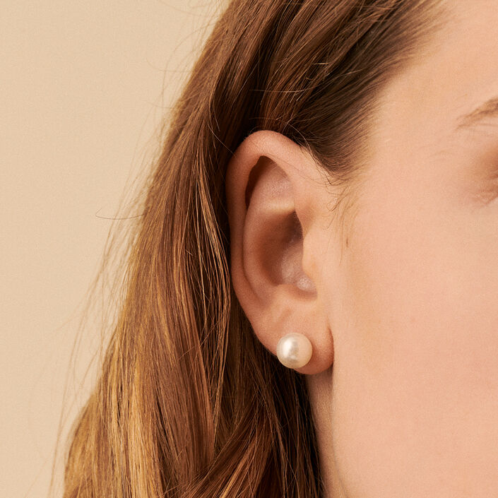 Stud earrings PERL - Pearl / Silver - All earings  | Agatha