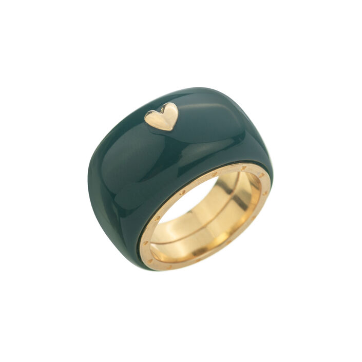 Large ring QUEEN - Green / Gold - All jewellery  | Agatha