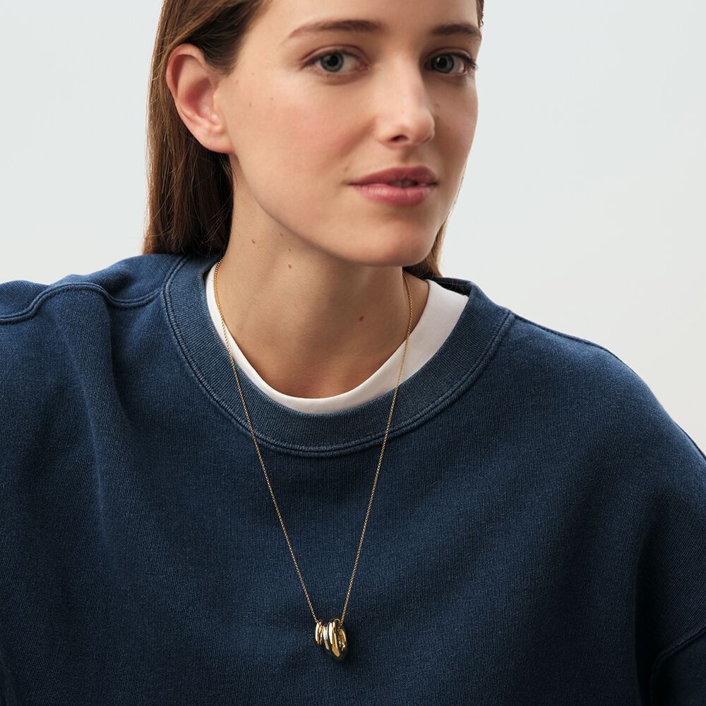 Mid-length necklace TRIJONC - Gold / Silver - Genuine silver  | Agatha