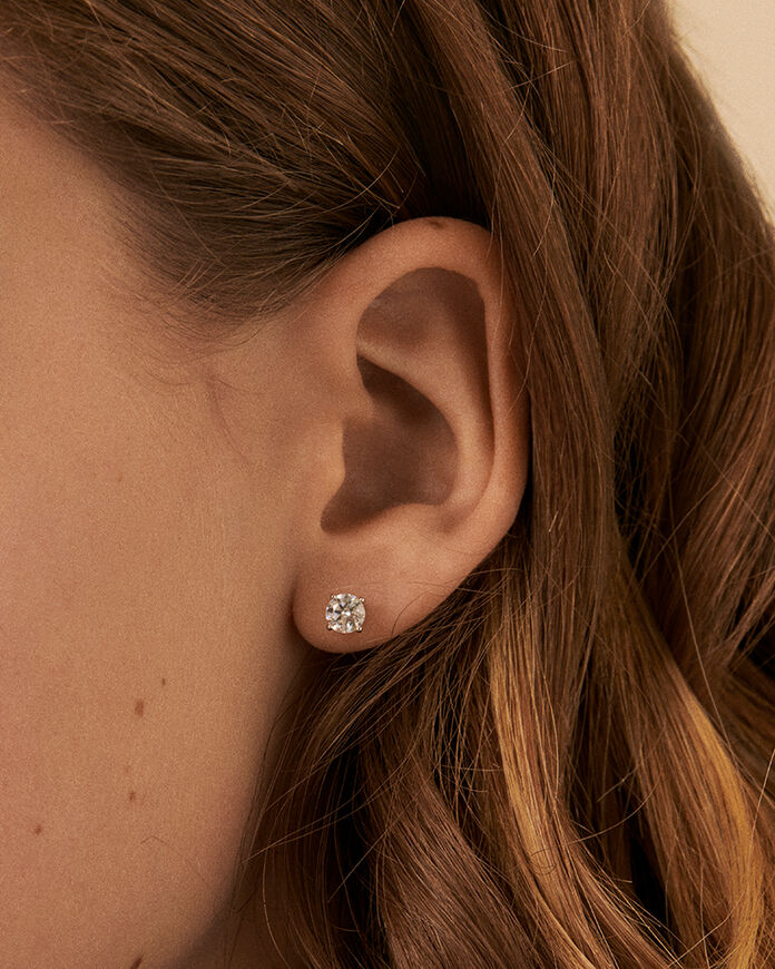 Stud earrings SOL - Crystal / Silver - All earings  | Agatha