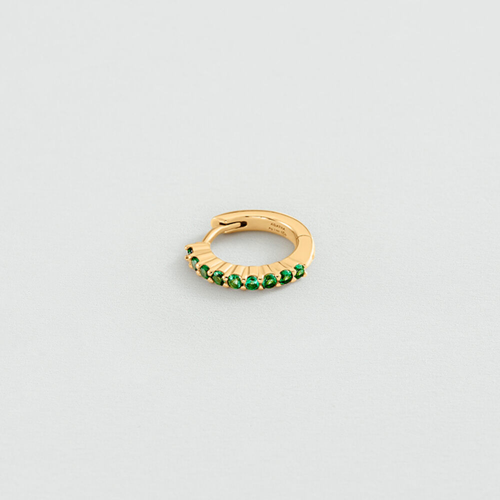 Hoops MIX & MATCH - Green / Golden - Earrings  | Agatha