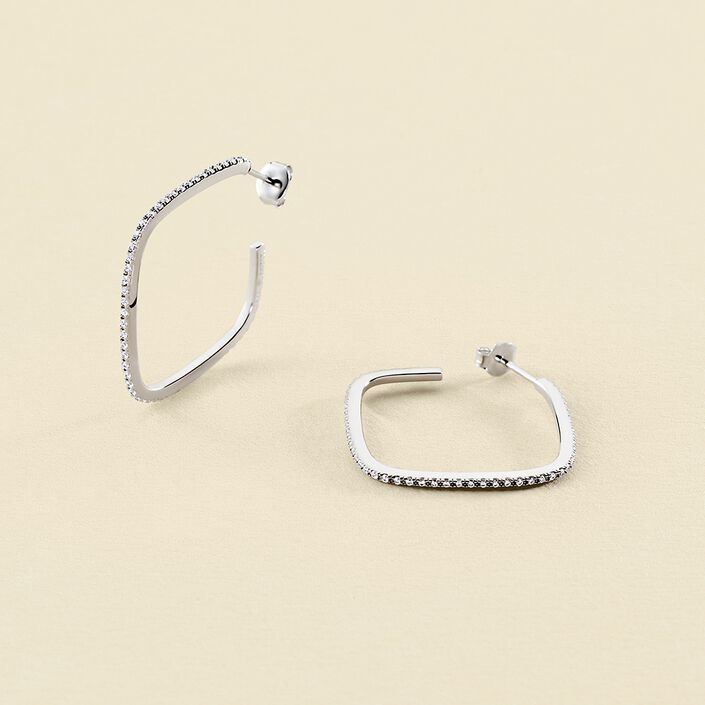 Hoops SISSI - Crystal / Silver - All earings  | Agatha