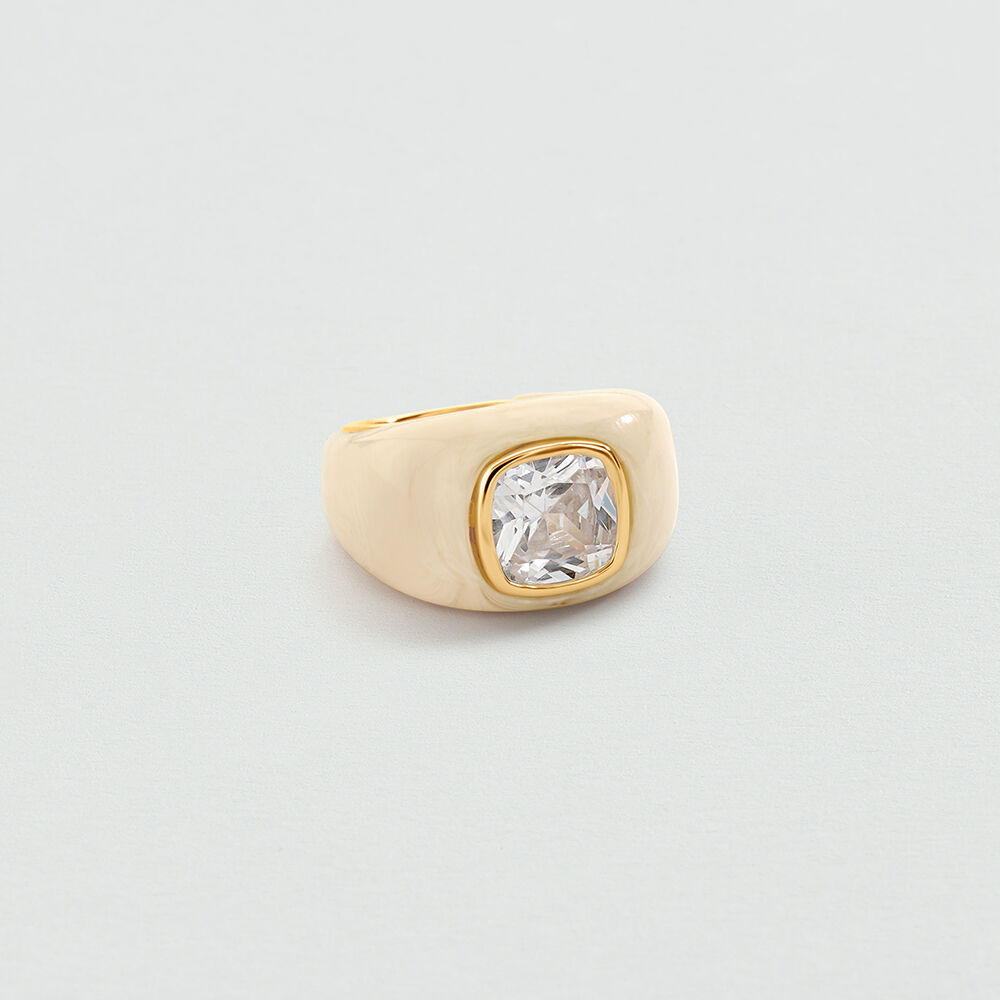 Large ring CUSHION VICTOIRE - Ivory / Gold