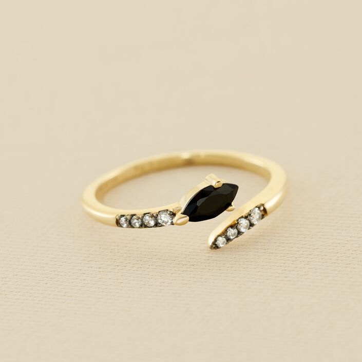 Thin ring SNAKY - Crystal / Gun - All jewellery  | Agatha