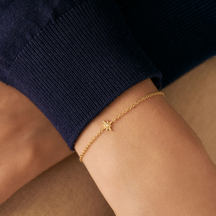 Link bracelet OURSE - Crystal / Golden - All bracelets  | Agatha