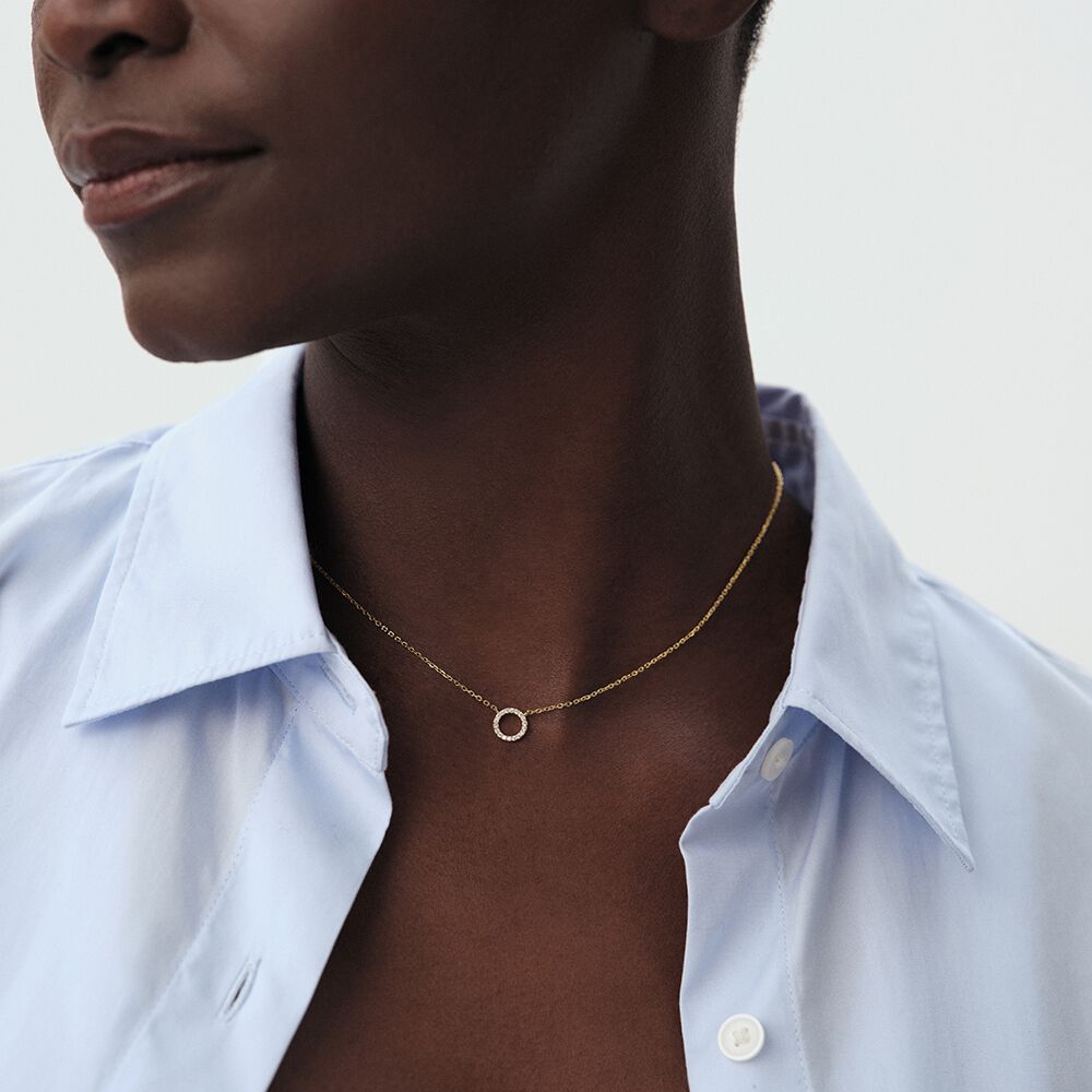 Choker necklace RONDOU - Crystal / Golden - Choker necklace  | Agatha