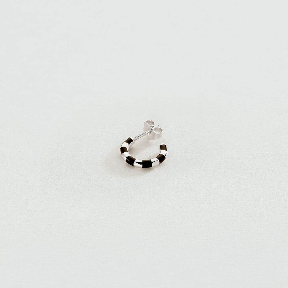 Hoop piercing SUZIE - Black / Silver - Hoop piercing  | Agatha