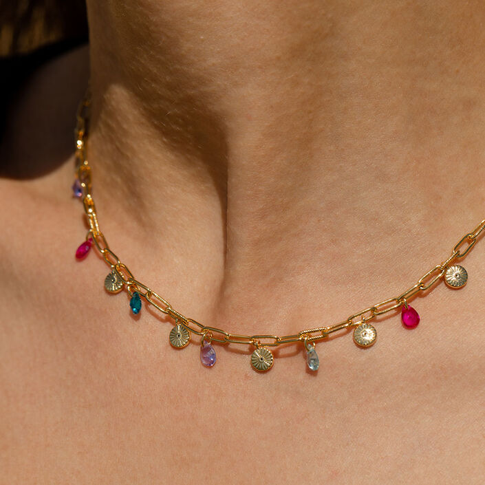 Choker necklace CYCLADES - Multicolor / Gold - All jewellery  | Agatha