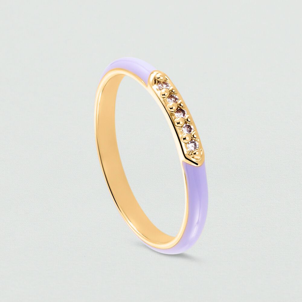 Thin ring BONHEUR - Lavender - Rings  | Agatha