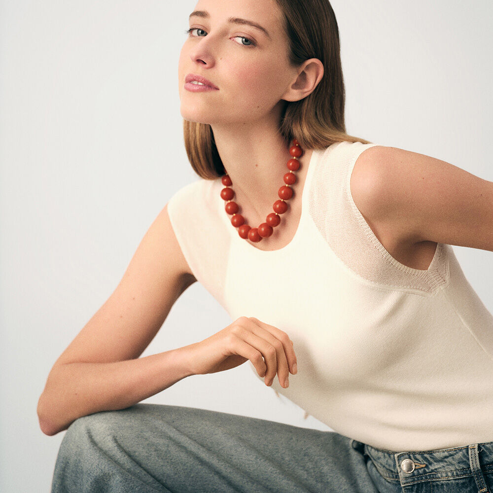 Choker necklace PALAIS ROYAL - Coral / Gold - Choker necklace  | Agatha
