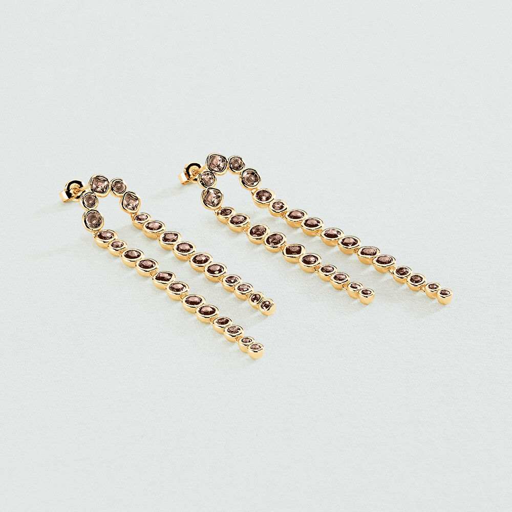 Long earrings ADAMAS - Grey / Gold - Earrings  | Agatha