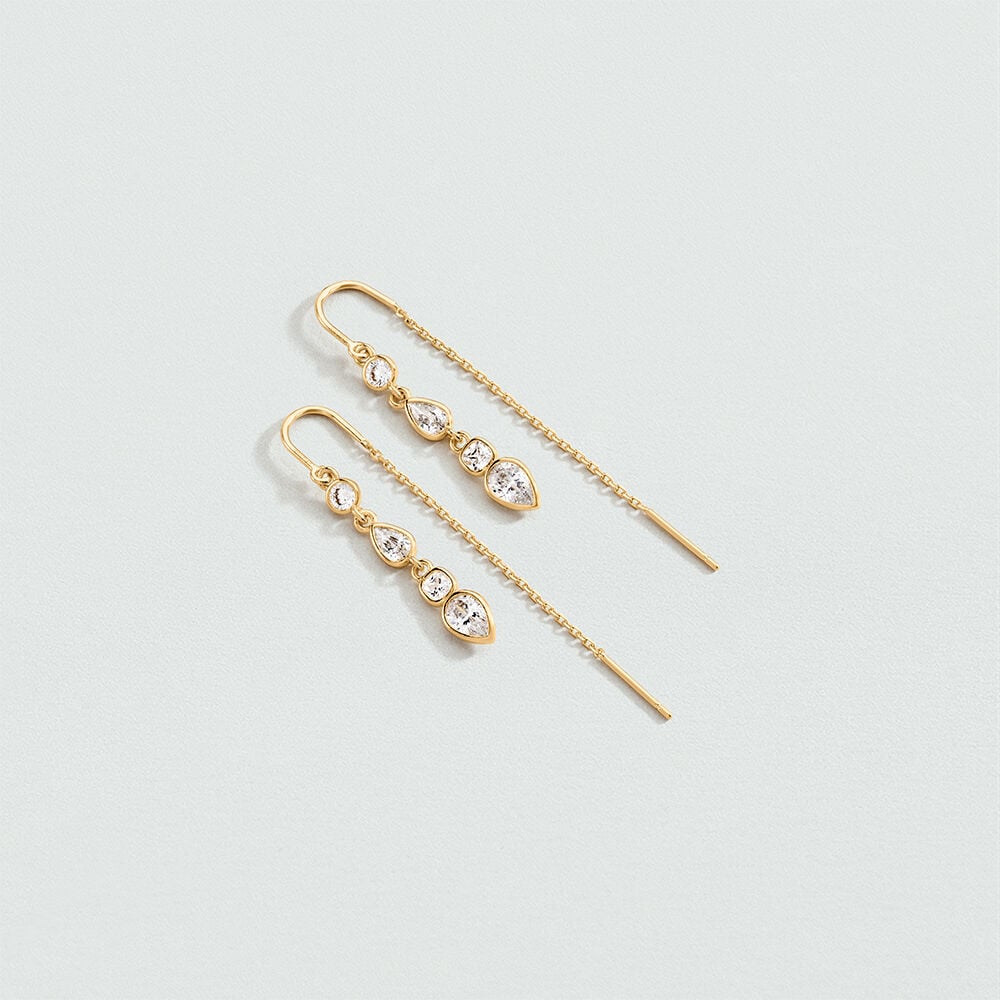Long earrings CANDY - Crystal / Golden - Earrings  | Agatha
