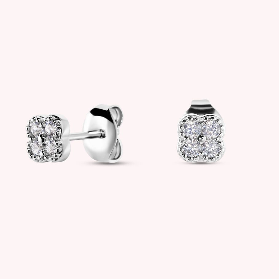 Stud earrings BELOVED - Crystal / Silver