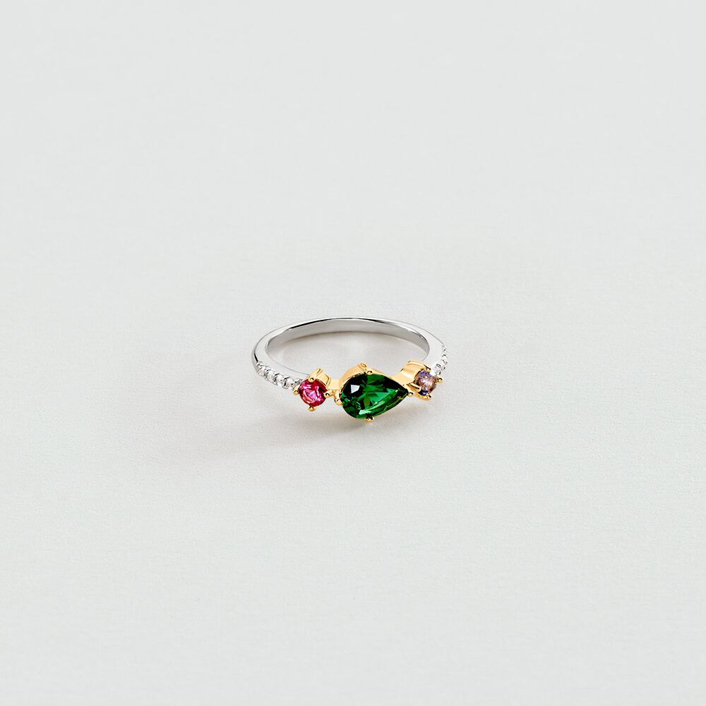 Thin ring ASTRE - Multicolor / Gold - Rings  | Agatha