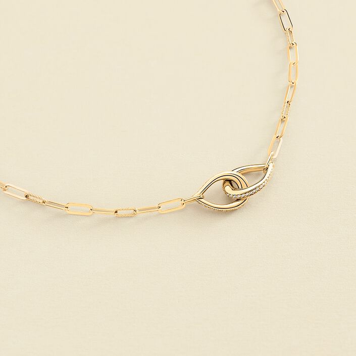 Choker necklace GEMINI - Crystal / Golden - All jewellery  | Agatha