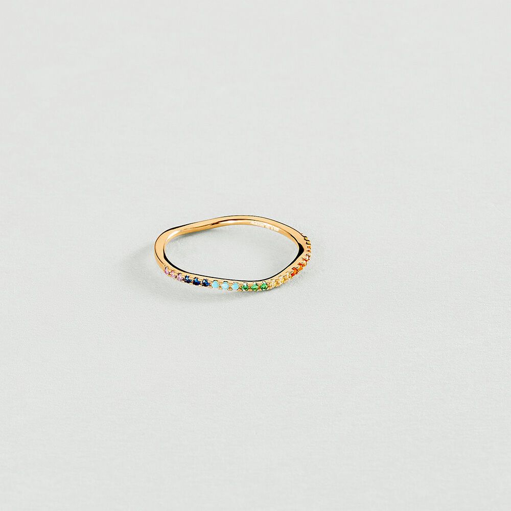 Thin ring IRIS - Multicolor / Gold - Jewellery  | Agatha