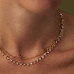 Choker necklace OLIMPIA - Crystal / Golden - All jewellery  | Agatha
