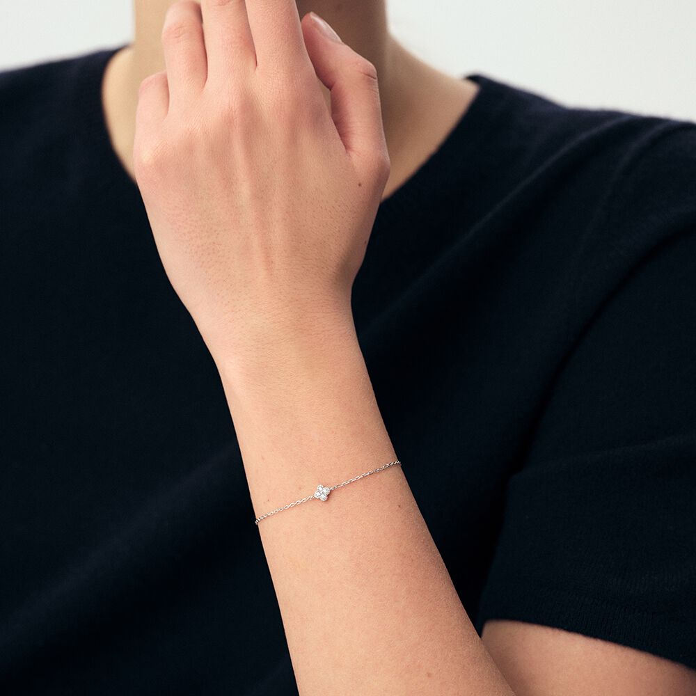 Link bracelet BELOVED - Crystal / Silver - Genuine silver  | Agatha