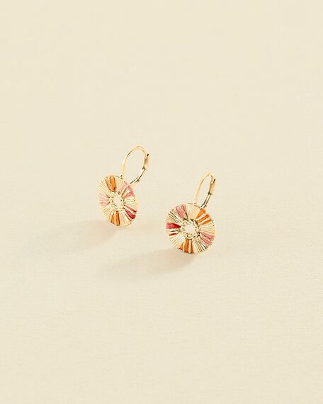 Long earrings RAFIA - Pink / Gold - All jewellery  | Agatha