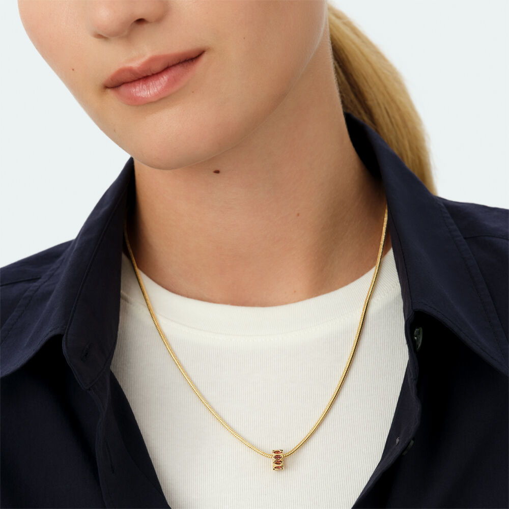 Pendant LUCKY - Burgundy / Golden - Jewellery  | Agatha
