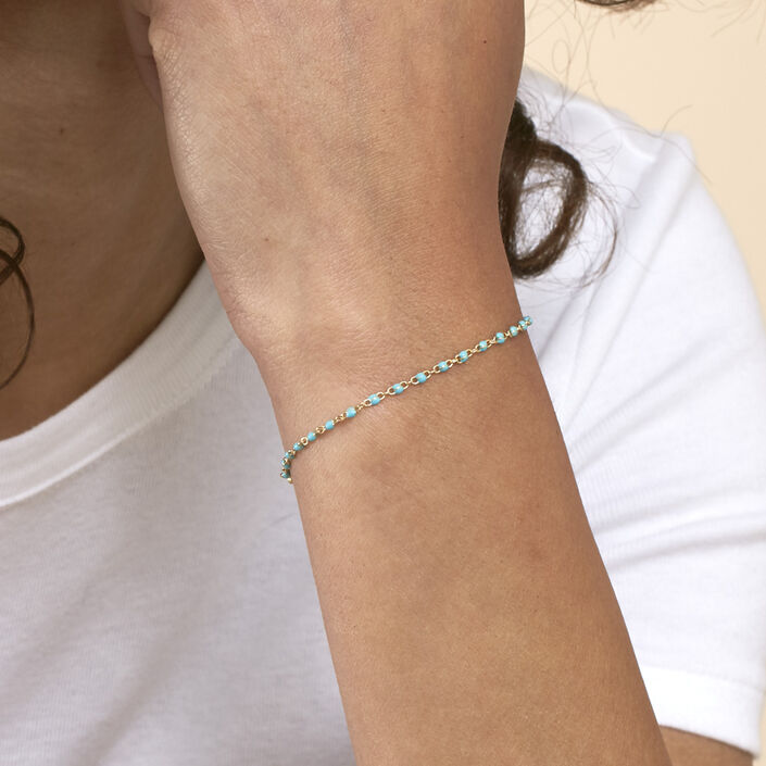 Link bracelet SMARTY - Turquoise / Gold - All bracelets  | Agatha